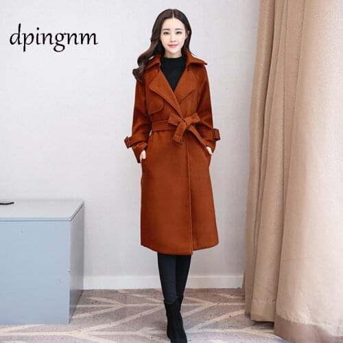 New Thin Wool Blend Coat Women Long Sleeve Turn-down Collar Outwear Jacket Casual Autumn Winter Elegant Overcoat Z2569