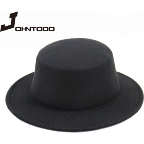 Winter and autumn faux wool clothing ladies mens womens fedora top jazz European and American round hat top hat Feminino Gorra