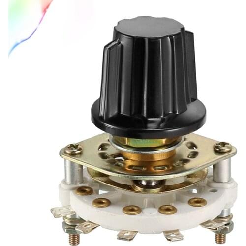 1P4T 1 Pole 4 Position 1 Deck Band Channel Rotary Switch Selector with Knob