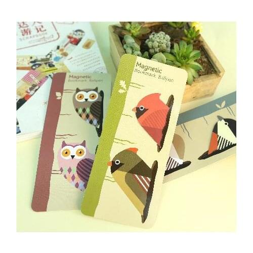 2pcs/pack magnetic bookmark ball pen Bird bookmark Bird ballpen