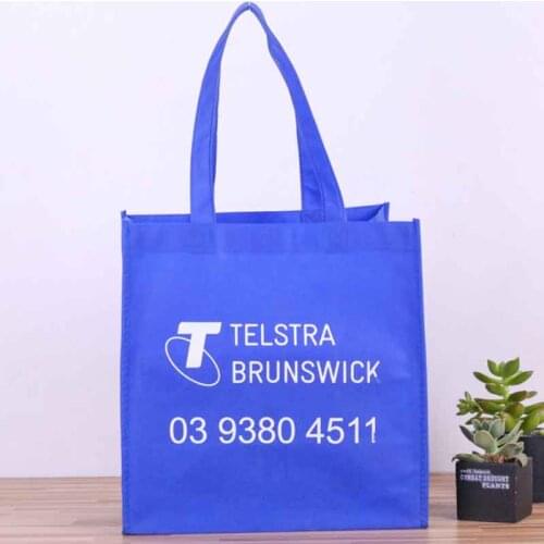 200pcs Custom Design Non Woven Shopping Bag Polypropylene Promotional Bags Printing Logo Eco-friendly Tote Pouch Storage Handbag
