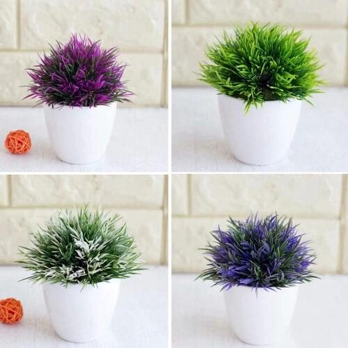 4Pc Artificial Plants Green Bonsai Small Tree Pot Plants Fake Flower Potted Ornaments for Home Decoration Craft Plant Decorative