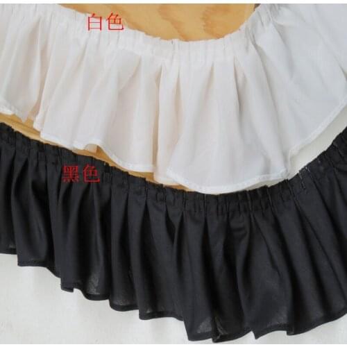 5meters/pack 8.5cm Black/White Ruffled Cloth Lace Fabric Skirt/Collar Accessories W413