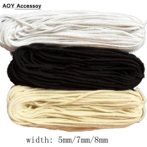 5mm/7mm/8mm Cotton Cord Natural Eco-Friendly Rope for Handwork DIY Craft Decoration Bag Belt Home Textile Sewing Accessories