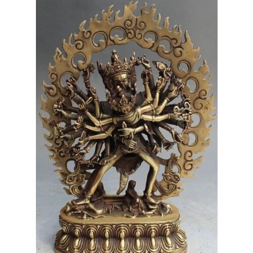 Free shipping 13" Tibet Buddhism Bronze Vajra Vajrapani Vajrayogini Vajravarahi Buddha Statue R0709 35