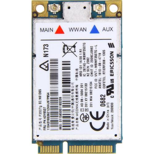 Wireless Adapter Card for Unlocked Ericsson F3507G 3G WWAN HSDPA WCDMA EDGE GPRS GPS 43Y6513 for IBM Thinkpad X200t W500 T500