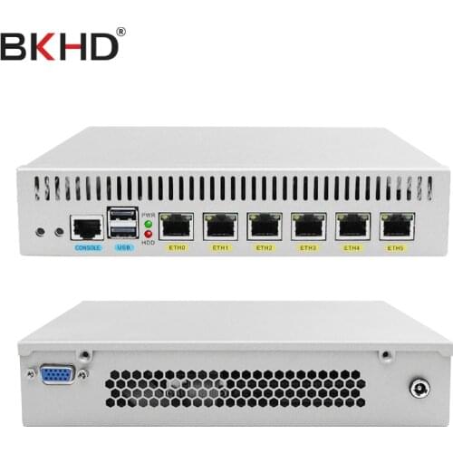 BKHD Firewall Mikrotik Pfsense VPN Network Security Appliance Router PC Intel Atom D525,(6LAN/2USB2.0/1COM/1VGA/FAN) Intel Nic