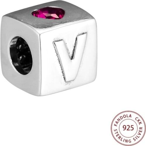 100% Authentic 925 Sterling Silver Red & Clear CZ Love Dice Charm Beads Fits Original Bracelet DIY Jewelry Making Kralen