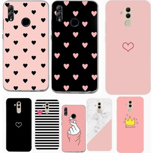 Love Heart Cat Phone Case For Coque Huawei P8 P9 Lite 2017 P10 P20 Lite Pro Cover For Huawei Mate 20 10 Lite Pro