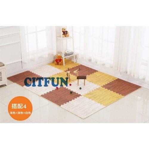Wooden color EVA puzzle mats for indoor playground;Eco-friendly foam floor mats