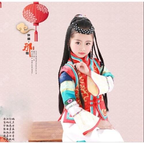Ye He Na La WYJN Kids' Costume Little Girl Photography Hanfu Ethnic Mongolia Princess Dance Performance Costume