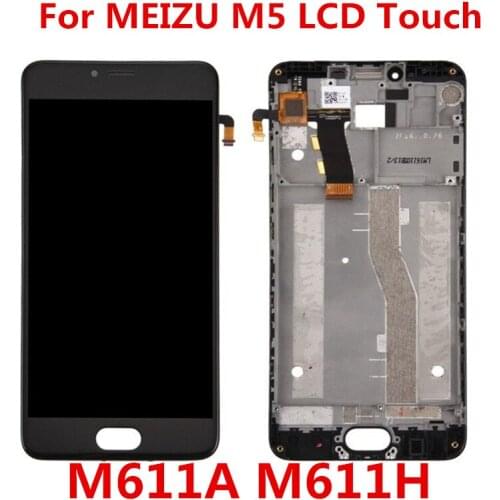 For MEIZU M5 Display Touch Screen Digitizer with Frame M611H M611A M611D M611Y Display Module LCD Display Replacement
