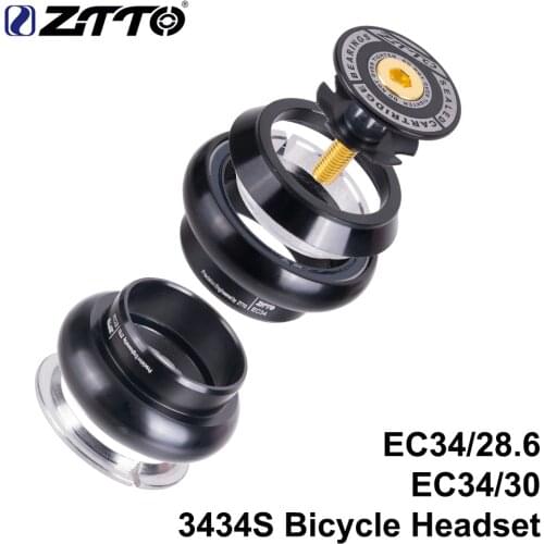 ZTTO MTB Bike Road Bicycle Headset 34mm EC34 CNC 1 1/8 28.6 Straight Tube Fork Internal 34 Conventional Threadless Headset