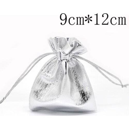 Hot Sale Real Birthday Decorations Kids Mariage 100 Plated Satin Fabric Gift Bags With Drawstring 12x9cm (w01811x1)