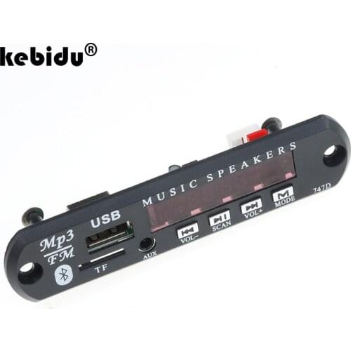 Kebidu 5V 12V 24V WMA MP3 Audio 3.5mm MP3 Player Decoder Board USB TF Radio FM AUX Wireless Bluetooth Module For Car for iPhone