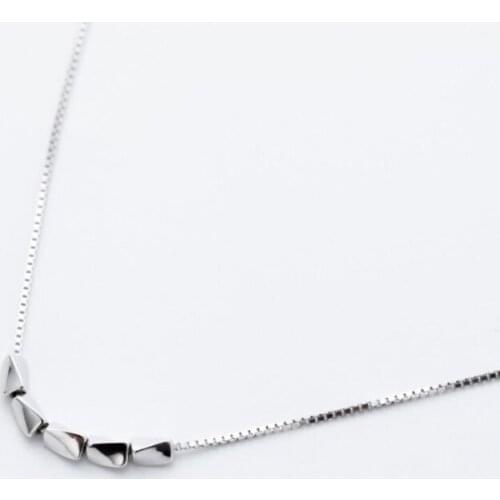 Literary Simple Rice Short Clavicle 925 Sterling Silver Temperament Personality Fashion Female Necklace SNE054