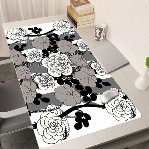 White Flower Mouse Pad Anime Cute Mausepad Cartoon Gaming Accessories Mouse Mats 900x400 Xxl Speed Computer Keyboard Mousepad