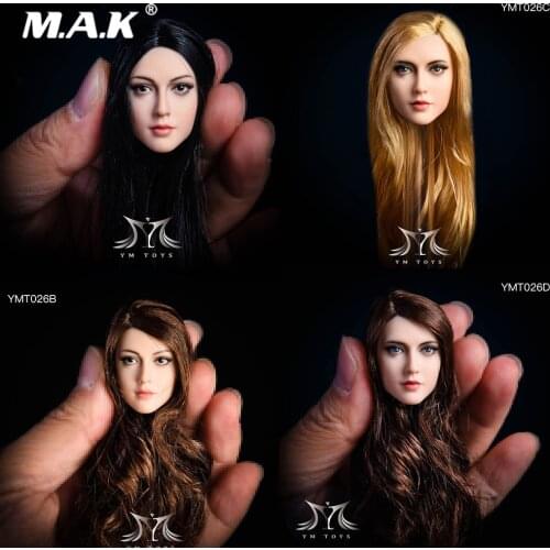 1/6 Scale Female PVC Head Sculpt Carved Model Fit 12inch Hot Toys Action Figure Body Doll Toy