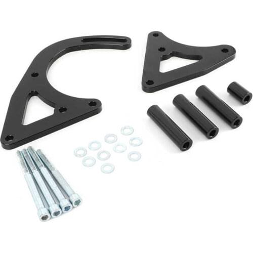 Alternator Mount Bracket Kit Black with Support Matching Screw Fit for HOLDEN V8 253 308 PRE VN
