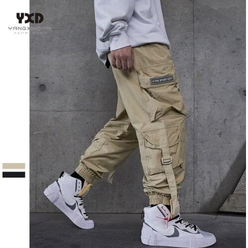 Mens Clothing Men Streetwear 2021 Spring Autumn Casual Cargo Pants For Man Harajuku Techwear Trendy Overalls Joggers Sweatpants