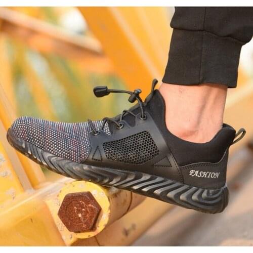 Worker Steel Toe Mens Outdoor Anti Slip Breathable Protective Work Shoes Boots Mens Puncture Proof Safety Shoes size38-48