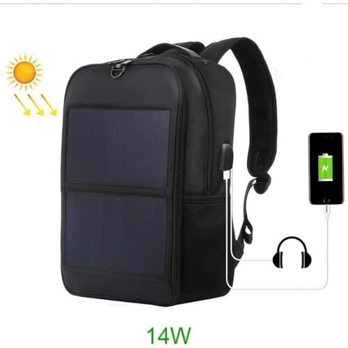 Mens Waterproof Nylon Solar Rechargeable Backpack Travel Outdoor Sports Backpack Leisure Hiking Bag Capacity Solar Backpack