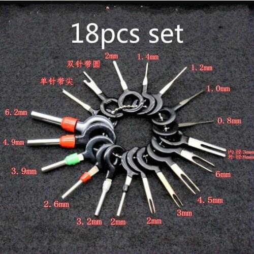 18Pcs Automotive Plug Terminal Remove Tool Set Key Pin Car Electrical Wire Crimp Connector Extractor Kit Accessories