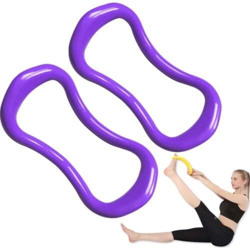 Set of 2 Fitness Circles Yoga Ring Pilates Training Ring for Back Shoulder Arm Leg Pain Home Workouts Gym Adjustable Circles