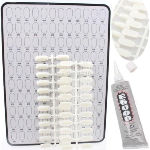 New 120 Rooms Nail Art Display Board Stand & Practice Tips Glue Adhesive 110ml Set