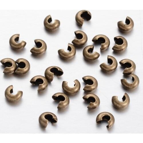 200pcs 6 color 4mm Crimp Beads Covers Fashion Jewelry Findings For DIY Necklaces Earrings Bracelet Making Handicrafts Supplies