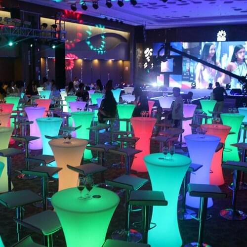 Rechargeable LED Illuminated Cocktail Table Waterproof glowing Led bar table lighted coffee table bar kTV disco hotel supply