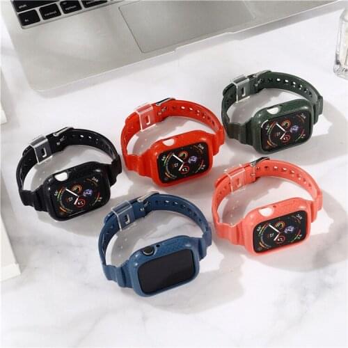 Suitable for Apple watch band iwatch1 2 3 4 5 6 generation universal one-piece resin protective case transparent watch strap