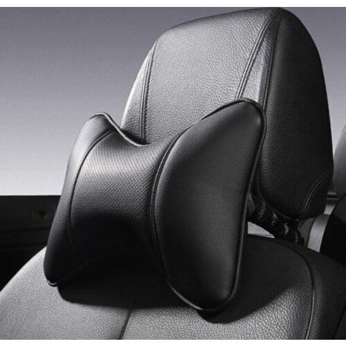 New Car Neck Pillows 2 Sides Pu Leather Head Support Protector Universal Headrest Backrest Cushion Easy Install and Clean