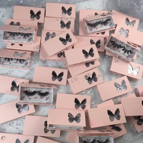 8-25mm Lashes Rectangle Box 50/100 pcs Butterfly Eyelash Packaging Box Wholesale Lashes Boxes Empty Eyelash Package Boxes Case
