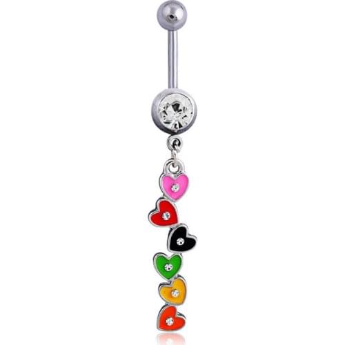 Sexy Belly Button Rings Dangle Surgical Steel Cool Crystal Belly Piercing Ring Simple