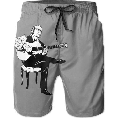 Summer Men Beach Short Breathable Quick Dry Humor Graphic R228 running Paco De Lucia Male Shorts