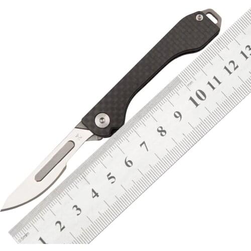 Carbon Fiber Folding Knife Portable Mini Outdoor Multifunctional Scalpel Out Of The Box Utility Knife