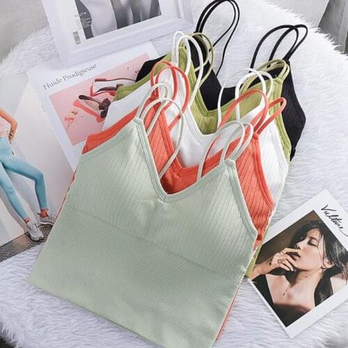 Sports Bra Tube Top Camisole With Removable Padded Underwear Female Tank Tops Womens Sexy Seamless Crop Tops