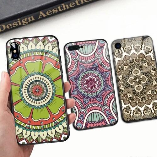 Glass Phone Case For iphone 8 7 6 6s plus 11 12 Pro Max 12 Mini X XR XS Max Case for Tempered Glass Hard Back Cover