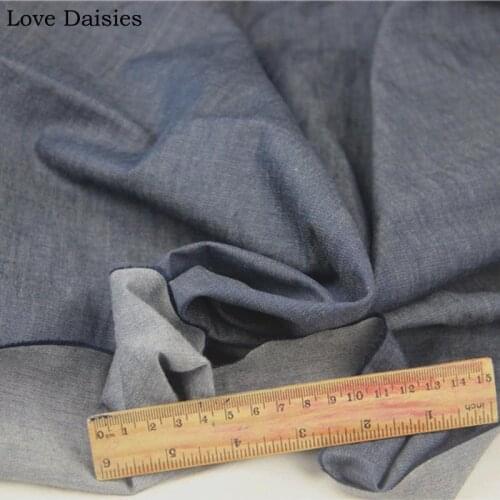 LIGHT DARK BLUE GRAY Tencel/Cotton Solid Denim Fine Fabrics for DIY Spring Summer Apparel Outwear Dress Pants Tissue Textile
