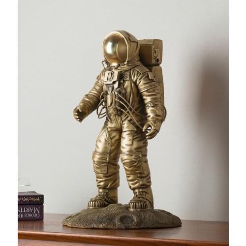 Unique Limited Edition Collection -TOP COOL HOME OFFICE Business ART # Landing moon Lunar Astronauts Cosmonaut brass art Model