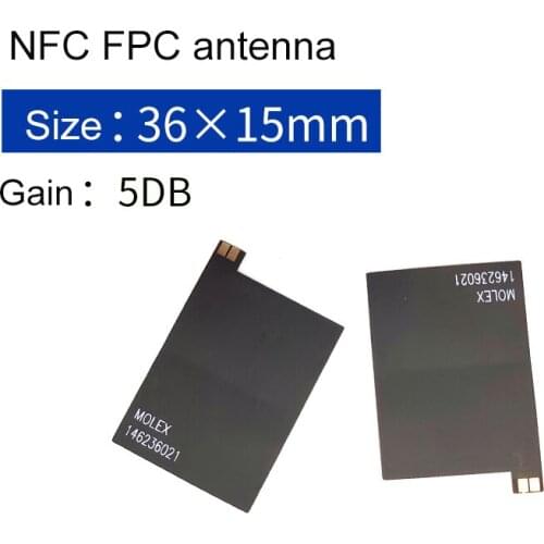 Internal omnidirectional NFC antenna Paste type FPC High gain 5DBI 36*15mm For card swipe Radio frequency 13.56MHz