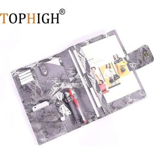 TOPHIGH Women Crocodile Ostrich Python Pattern IPad Protective A4 Document Bag Convenient Laptop Female File Holder Case Bag
