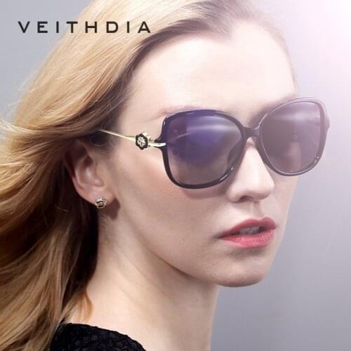 VEITHDIA TR90 Womens Driving Sun glasses Polarized Mirror Lens Luxury Ladies Designer Sunglasses Eyewear For Women 8011