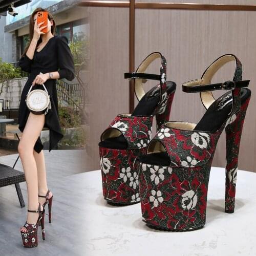 MHYONS 20cm Super High Heels Extreme High Heels Zapatos de Mujer Tacon 16cm Platform Party Shoes size 35-43