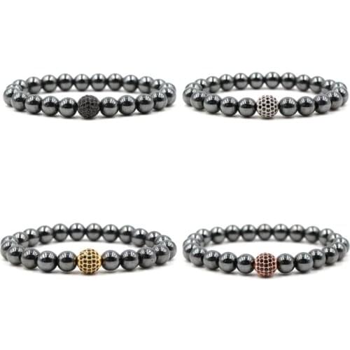 Natural stone beads bracelets for men women handmade diy mens bracelet inlaid zircon Bracelets Bangles dropshipping