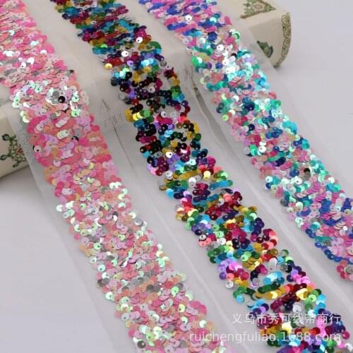 15Yards DIY Colorful Sequin Ribbon Trim Fabric For Latin Dance Dress Costume Decoration Sewing Paillette Shoes Hat Decor Belt