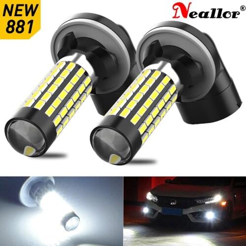 2PCS H27W/2 H27W/1 H27 Led 880 881 Led Bulb H27W 1600LM 6000K Super White Car Fog Light Driving Day Running Lamp Auto 12V H1 H3