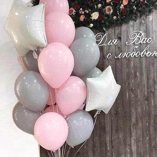 20pcs NEW 10 inch Matte Gray Latex Balloon Wedding Decoration Birthday Party Supplies Grey Pink Coral Latex Balloons Helium Kids