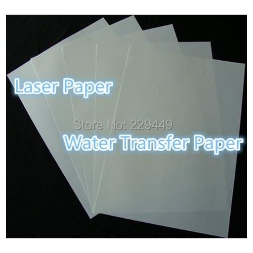 200 sheets) Wholesale A4 Size Paper Transparent Color Laser Water Transfer Paper Chep Papers Water Slide Paper For Ceramic Cup
